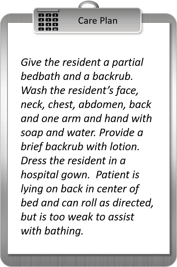 CNA Skill Video Provide Partial Bedbath and Backrub 4YourCNA