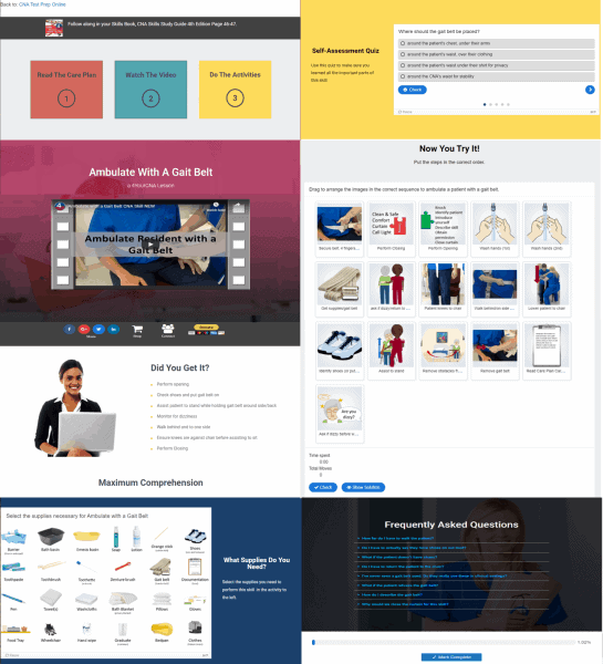 screenshot of online CNA Test Prep Course